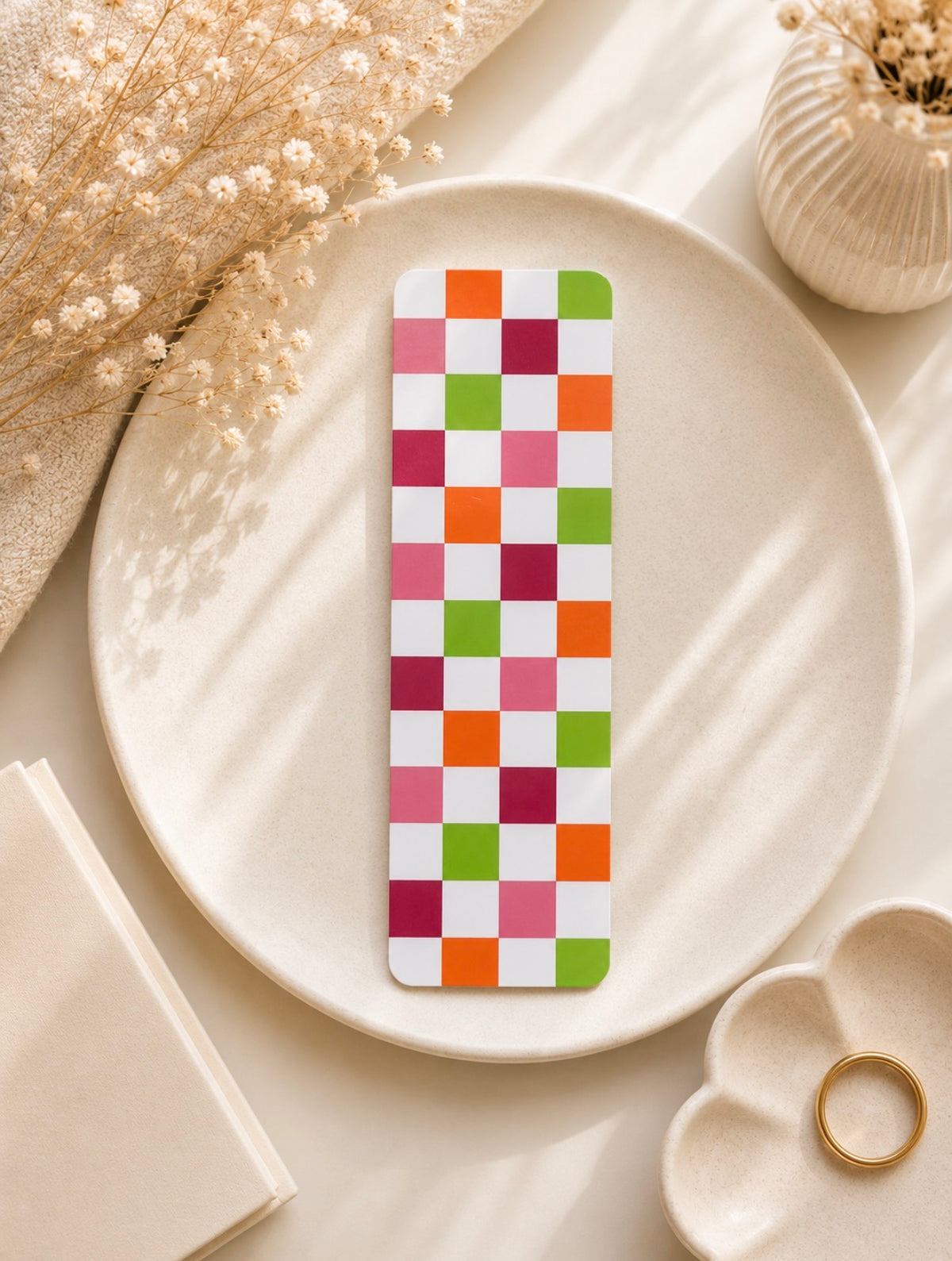 Spring Checkered Bookmark