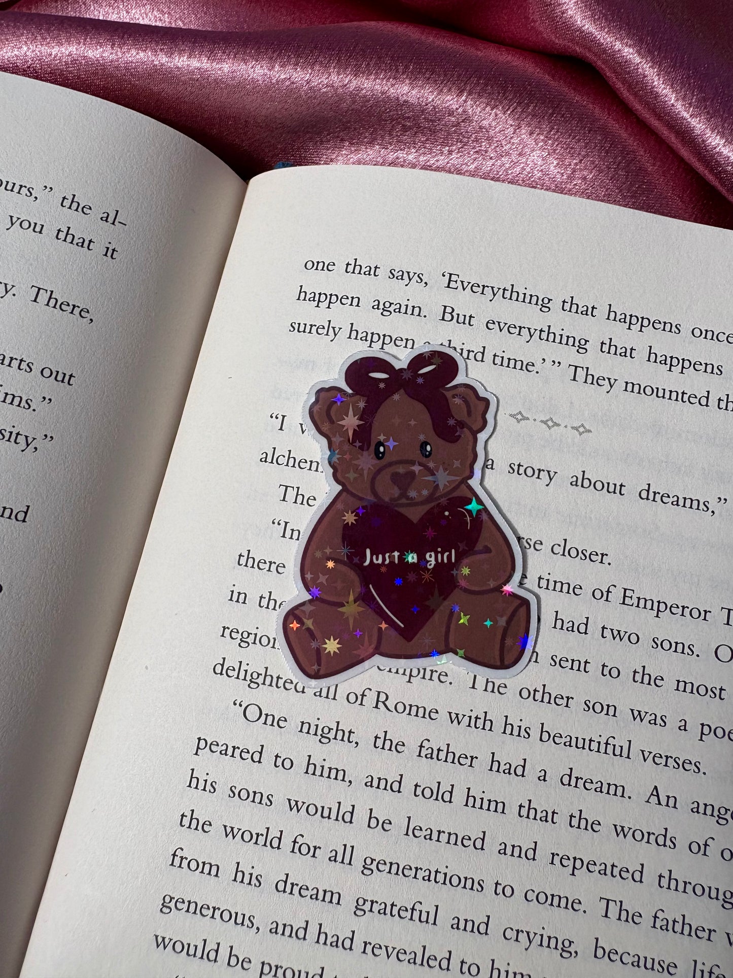 Just A Girl Teddy Bear sticker