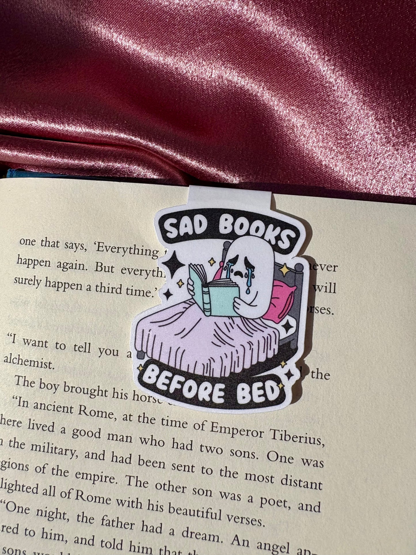 Sad Books Before Bed magnetic bookmark