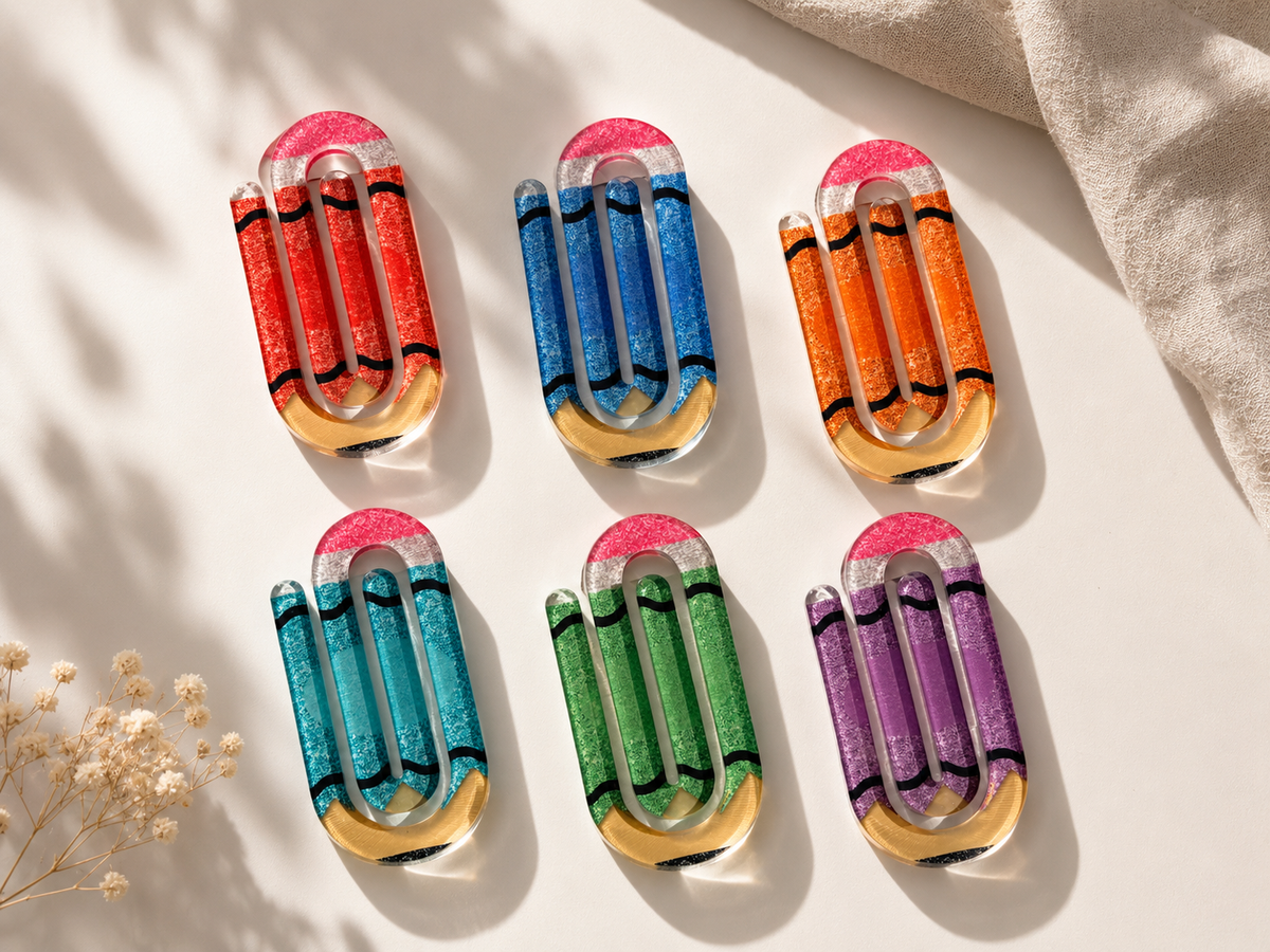 Jumbo Acrylic Paperclip Bookmarks