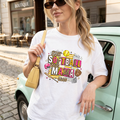 Leopard Retro Softball Mama