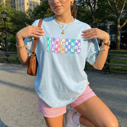 Colorful Checkered Teacher