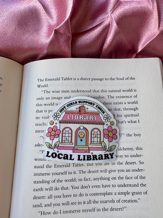 Hot Girls Support Their Local Library sticker