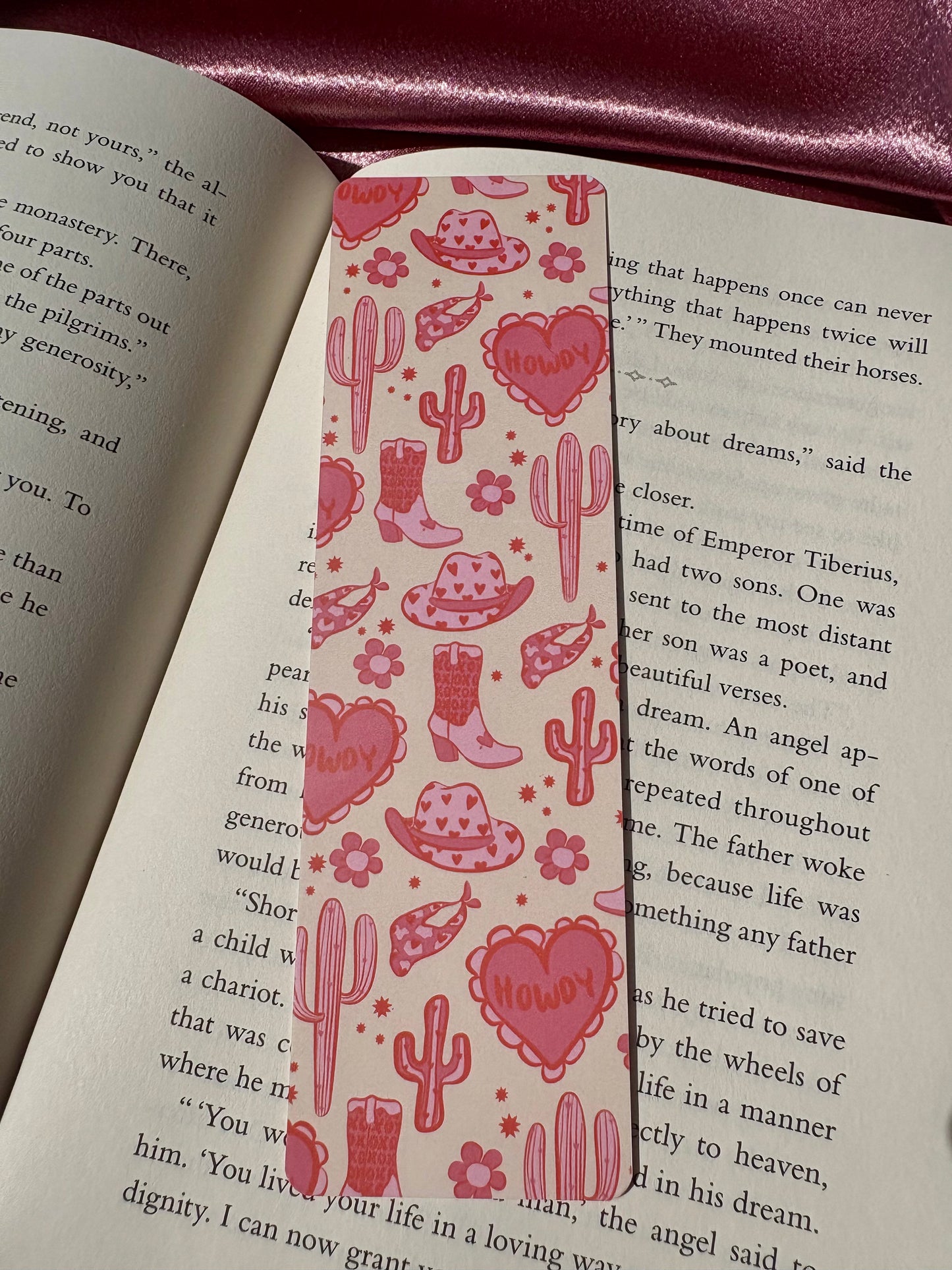 Pink Howdy Cowgirl bookmark