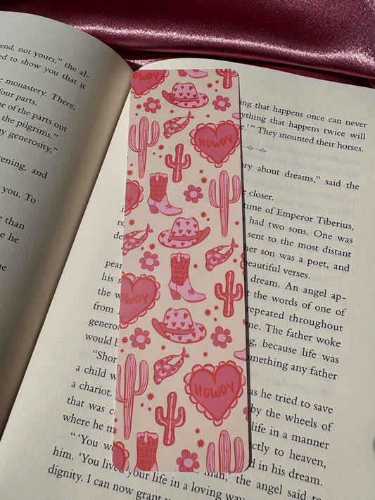 Pink Howdy Cowgirl bookmark