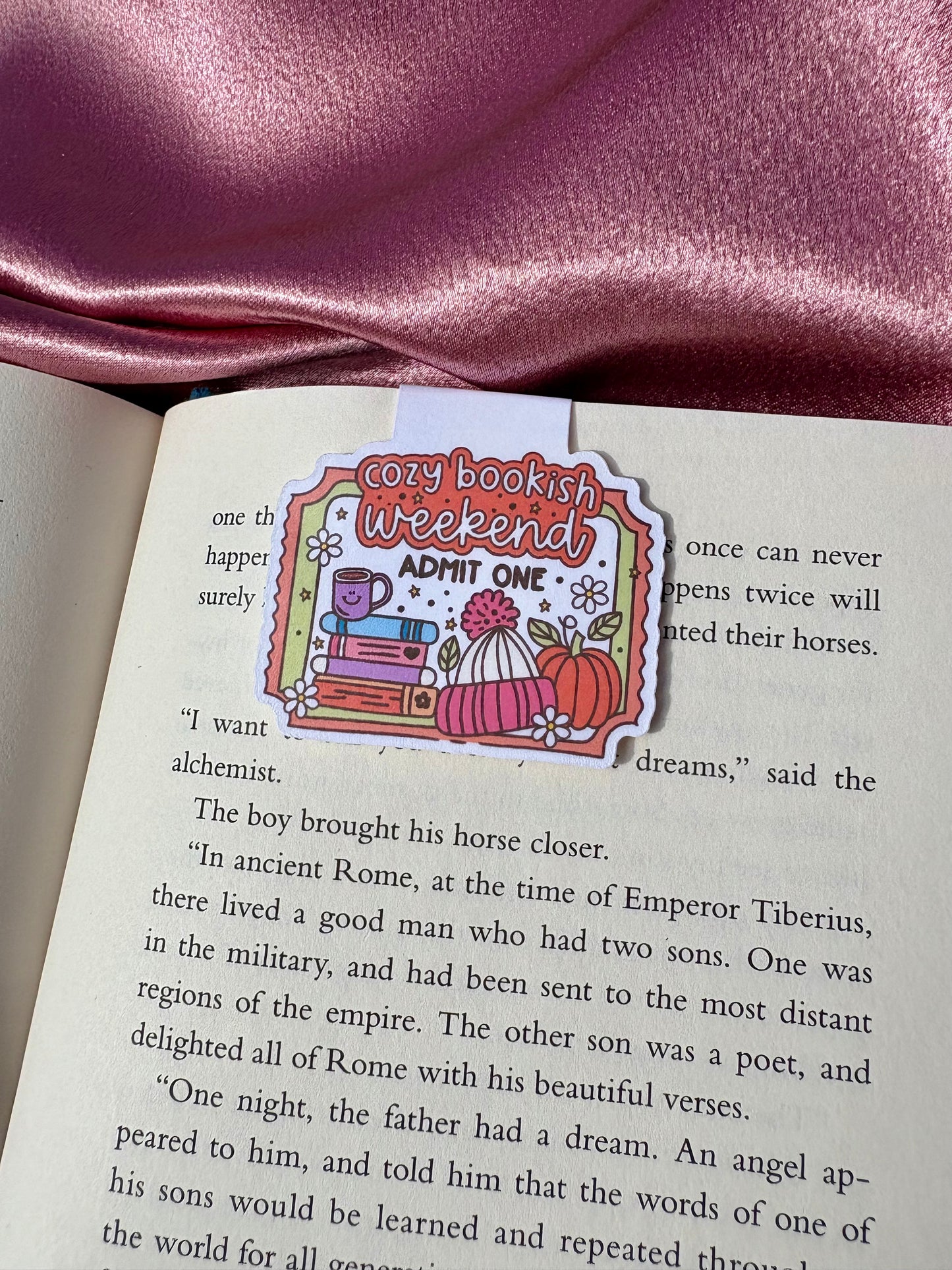 Cozy Bookish Weekend magnetic bookmark