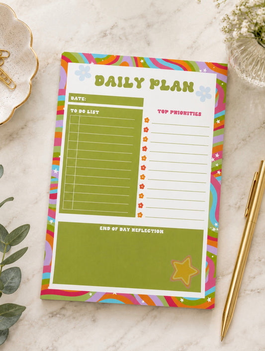 Groovy Daily Plan Notepad