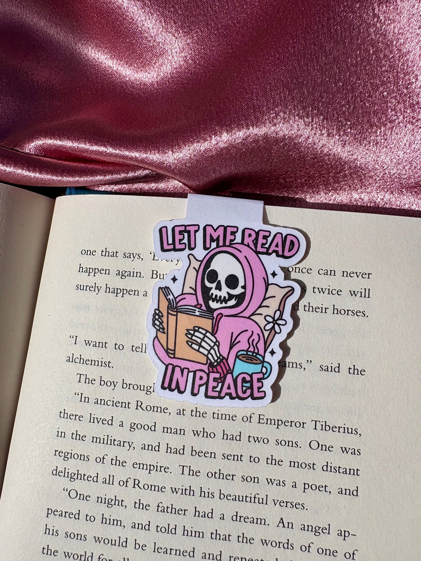Let Me Read In Peace magnetic bookmark