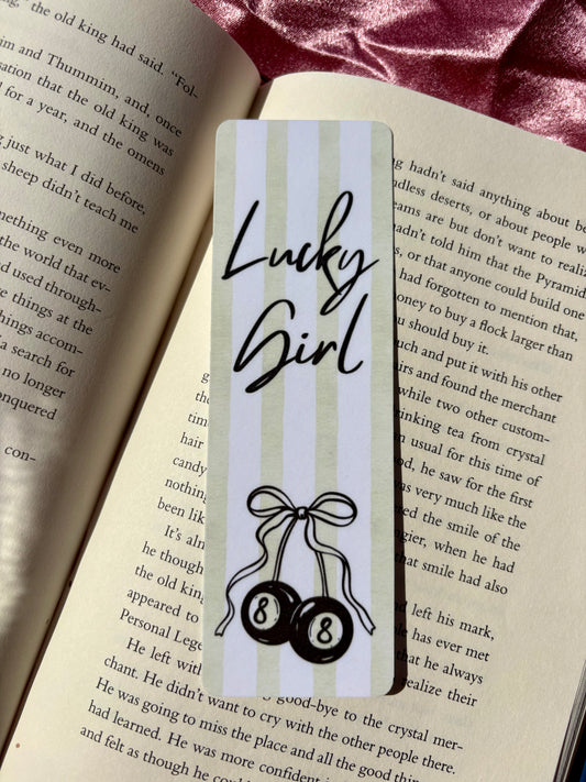 Lucky Girl 8 ball bookmark
