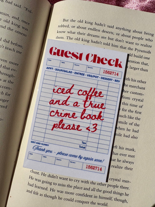 Iced Coffee And A True Crime Book Card