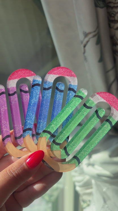Jumbo Acrylic Paperclip Bookmarks